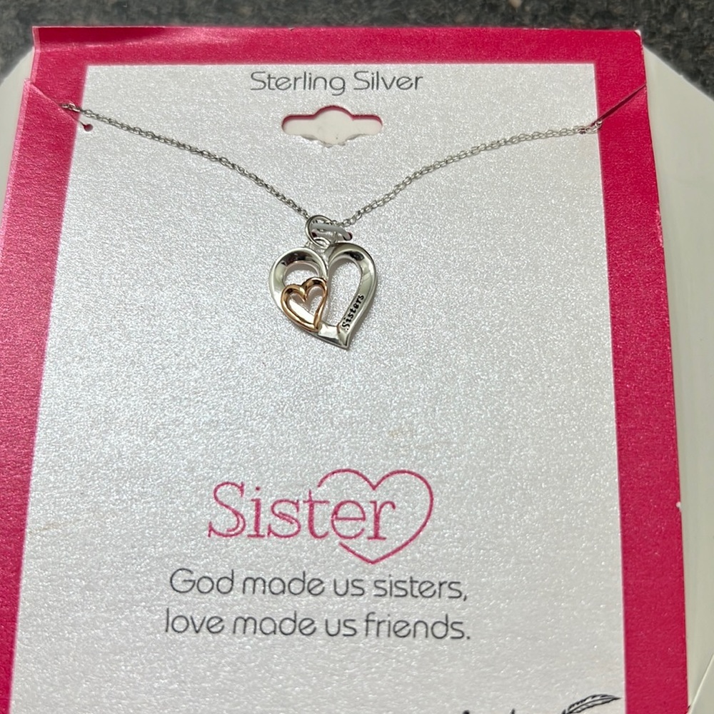 Sister heart necklace